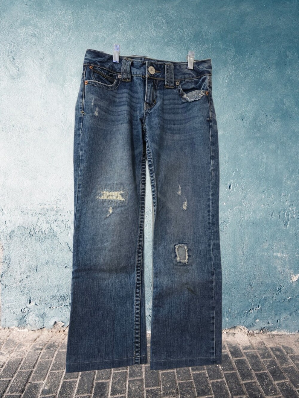 Aeropostale Chelsea Skinny Bootcut Jeans - Blue and Red Label